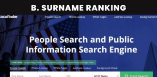b. surname ranking
